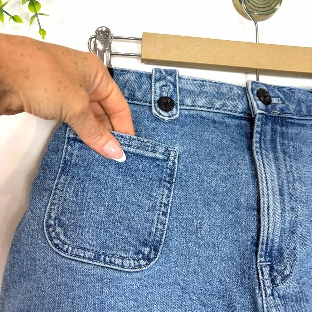 J. Crew Shorts Women 4 Blue Denim Sky Fall Wash High Rise Front Pocket small